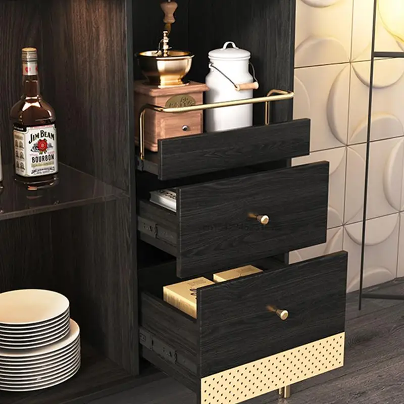 Light Luxury Retro Dining Sideboard Domestic Rock Slab Wine Cabinet French Fireplace Decoration Storage Cabinets For Living Room