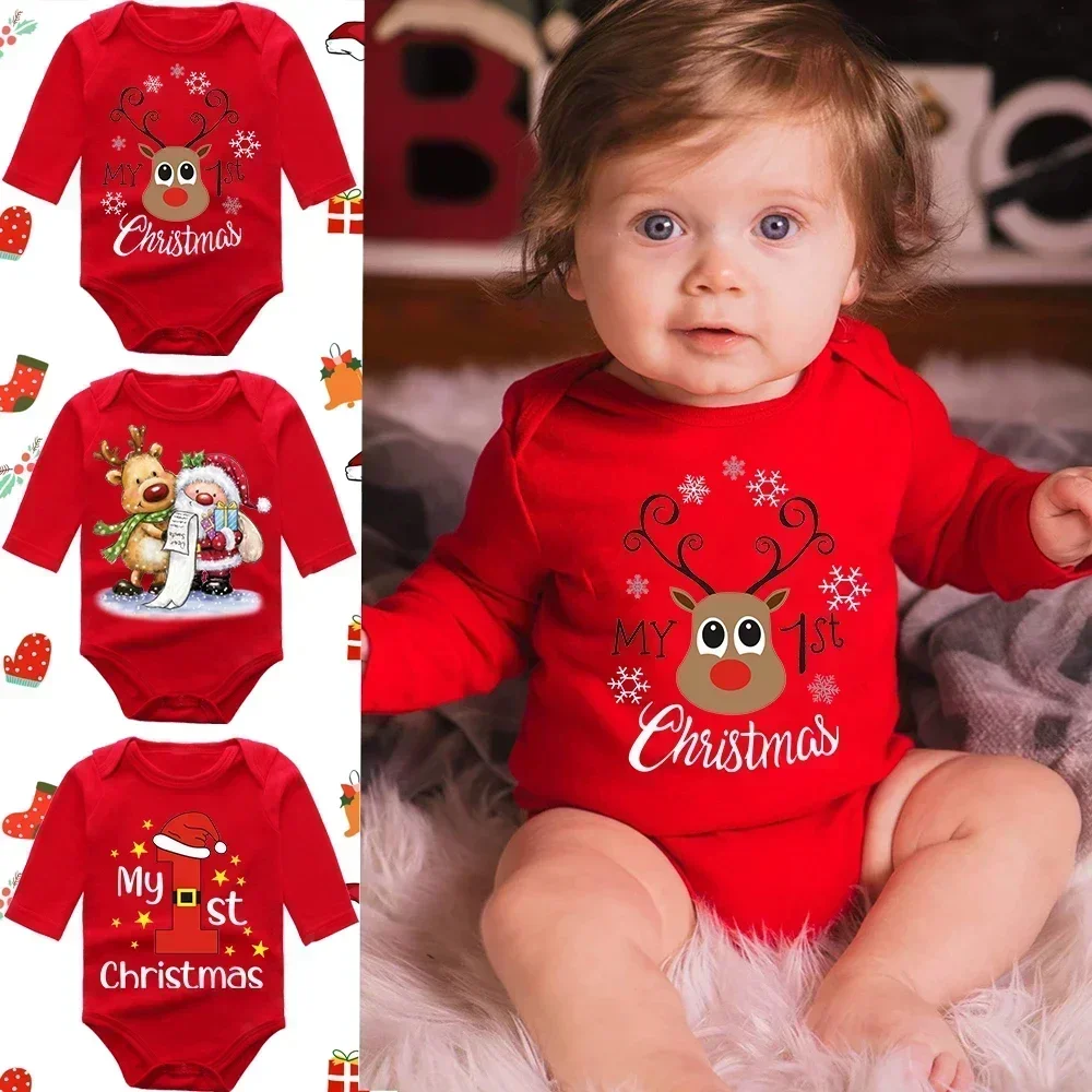 Cotton Romper Baby Bodysuit Summer Jumpsuit Baby Jumpsuit Baby Clothing Infant Newborn My First Christmas Rompers