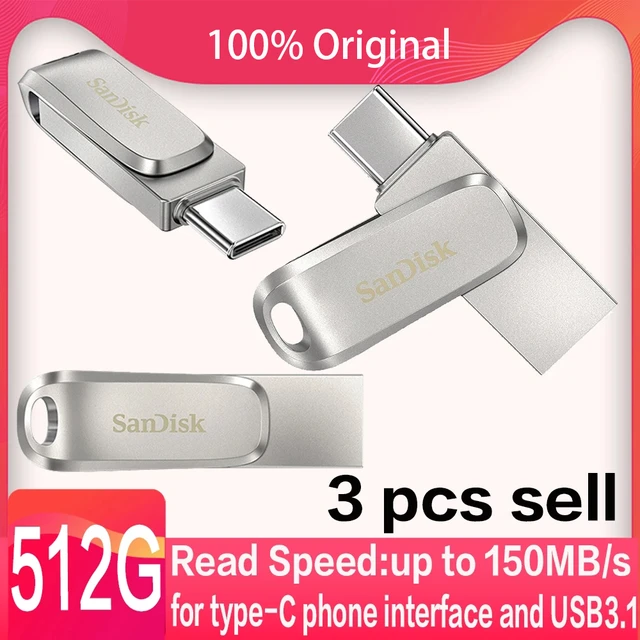 SanDisk – clé USB 3.1 de type-c, support à mémoire de 128GB, 256GB, 3.0 GB,  32GB, 64GB, Micro USB 512 OTG, 1TB, lecteur Flash - AliExpress