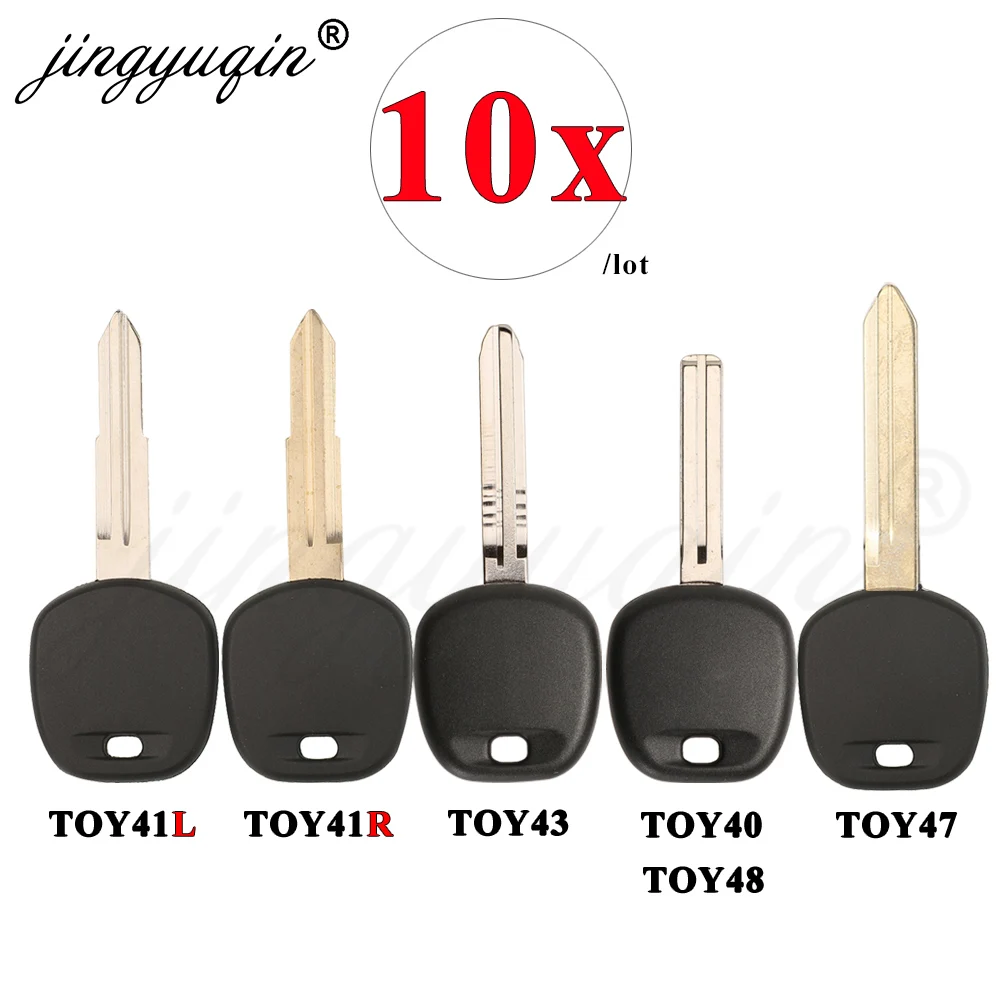 Jingyuqin, 10 Uds., carcasa de llave transpondedora para coche TOY41/TOY43/TOY48/TOY47/VA2, compatible con Toyota y Lexus, sin chip, carcasa de repuesto para llavero