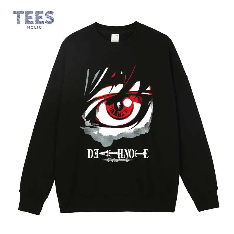 

Death note T-shirts Men Long Sleeve Anime Yagami Light Graphic T Shirt Streetwear Sweatshirts Harajuku Pullover Manga Tops Tees