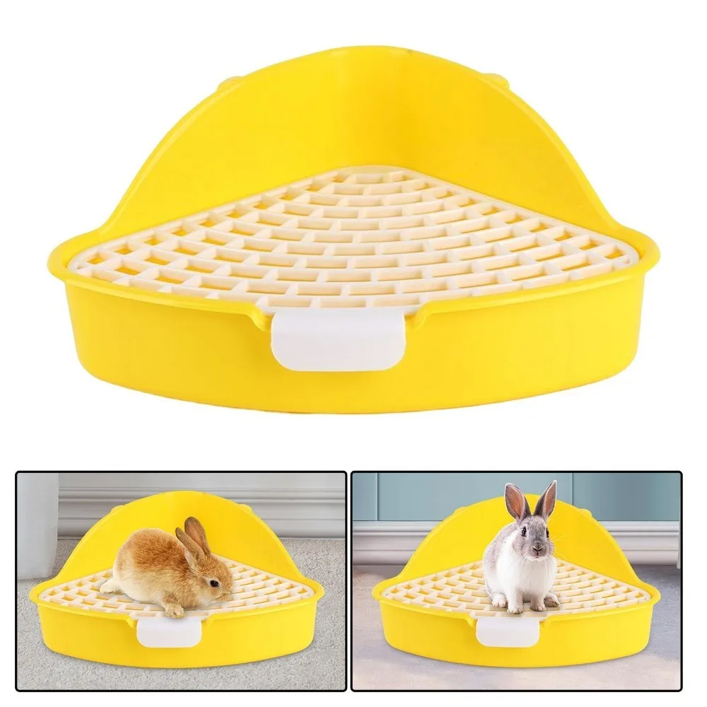 

Поднос для туалета маленького питомца, портативные принадлежности для уборки, съемный треугольный пластиковый поддон для горшка