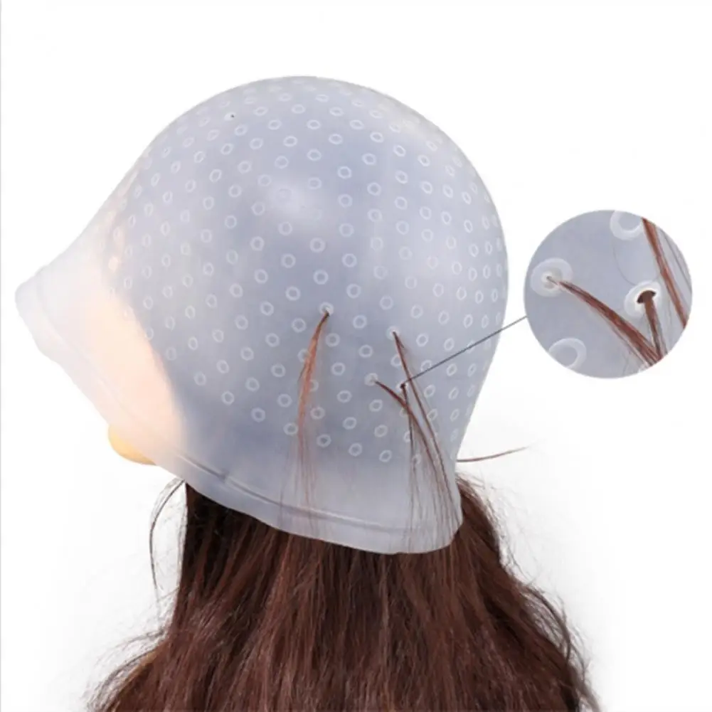 Hair Dye Cap Hair Dye Artifact Durable Practical Hair Salon Hanging Buckle Cap Silicone Coloring Cap Highlight Hat Barbershop 1 Set