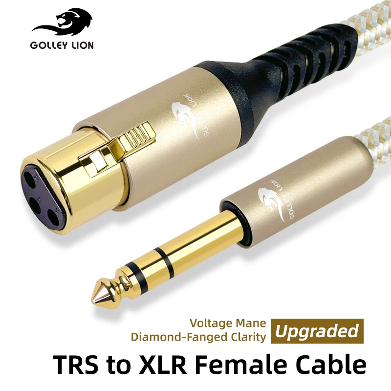 1/4 TRS 남성-3핀 XLR 여성 마이크 케이블, 밸런스드 6.35mm- XLR 여성 브레이드 케이블 (믹서 마이크, 액티브 스피커용)