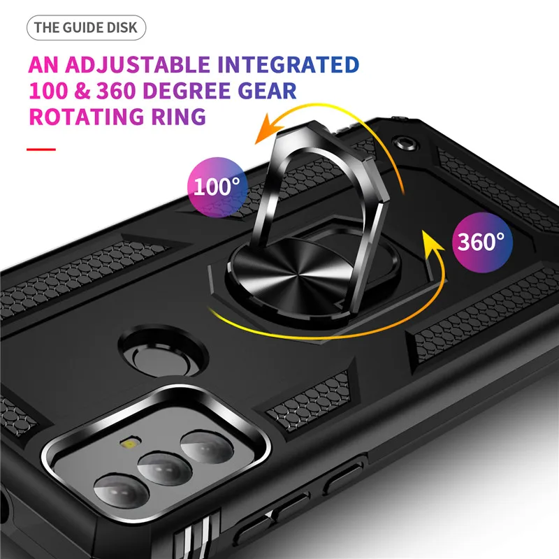 Case Metal Ring Kickstand Armor Shockproof Case TPU Holder Cover Coque For Motorola Moto G Play phone case phone protector cover