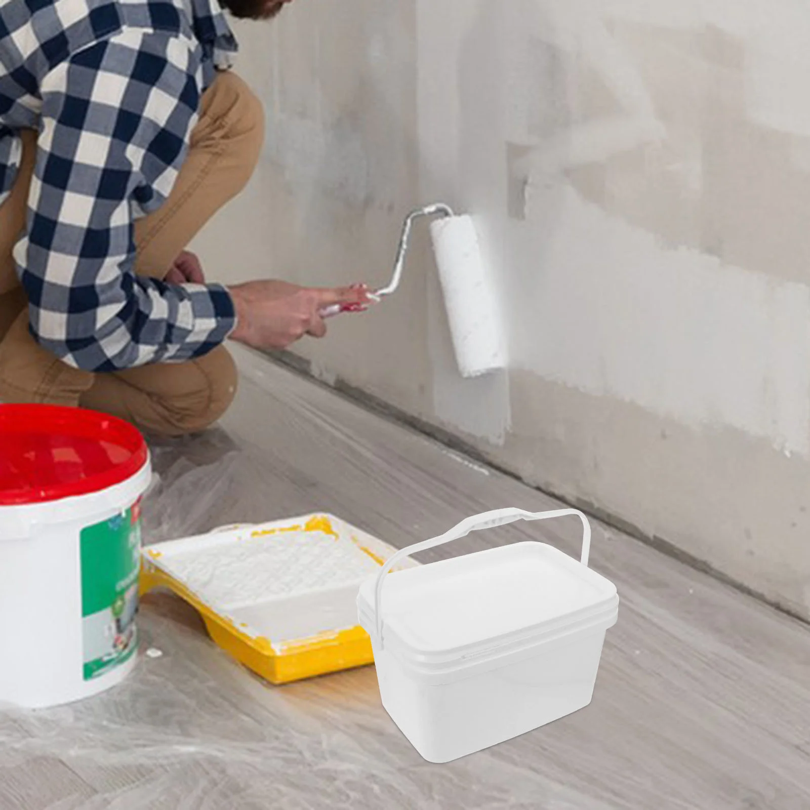 Paint Bucket Color Mixing Favor Containers Storage Outdoor Pigment Empty With Lid Food Lids