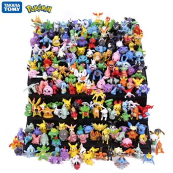 24-144Pcs Different Style Pokemon Anime Figure Pikachu Action Model 2-3CM Not Repeating Mini Model Doll Toy Kids Christmas Gifts