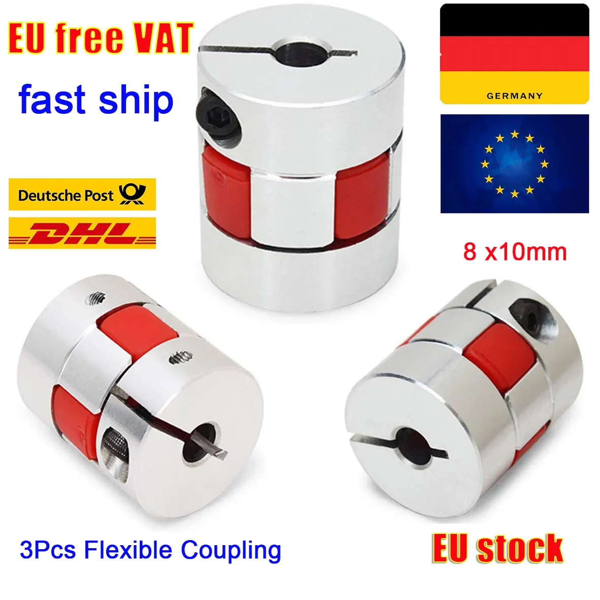 4pcs/lot 6.35x10mm Shaft Coupling Aluminium Flexible CNC Motor Coupling