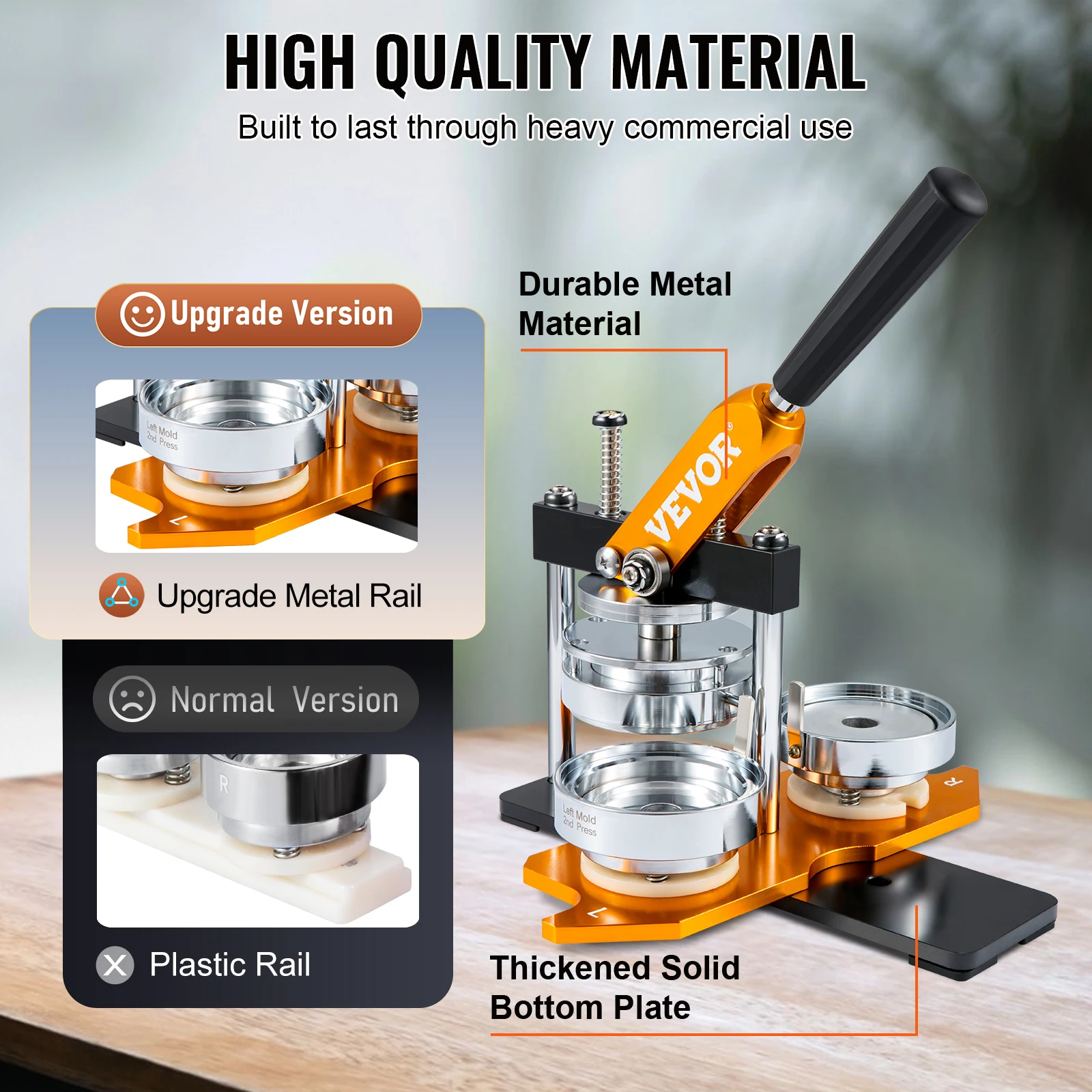 VEVOR Badge Maker Machine 3inch Children Button Punch Press Kit DIY Badge Making Supplies w/500pcs Button Parts & Circle Cutter