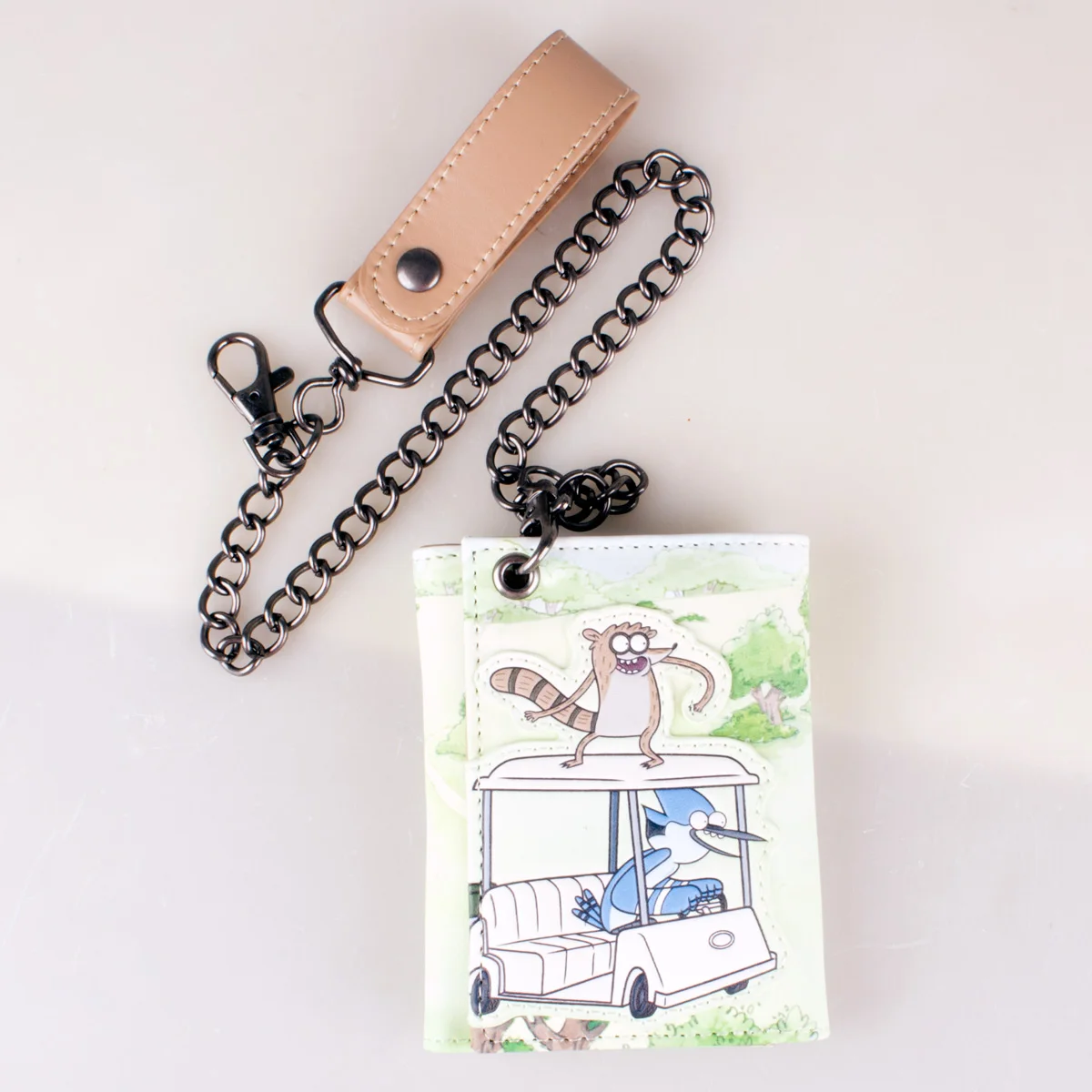 High-Quality Printed Triple-Fold Chain Wallet Fashion Relief Card Holder ID Window