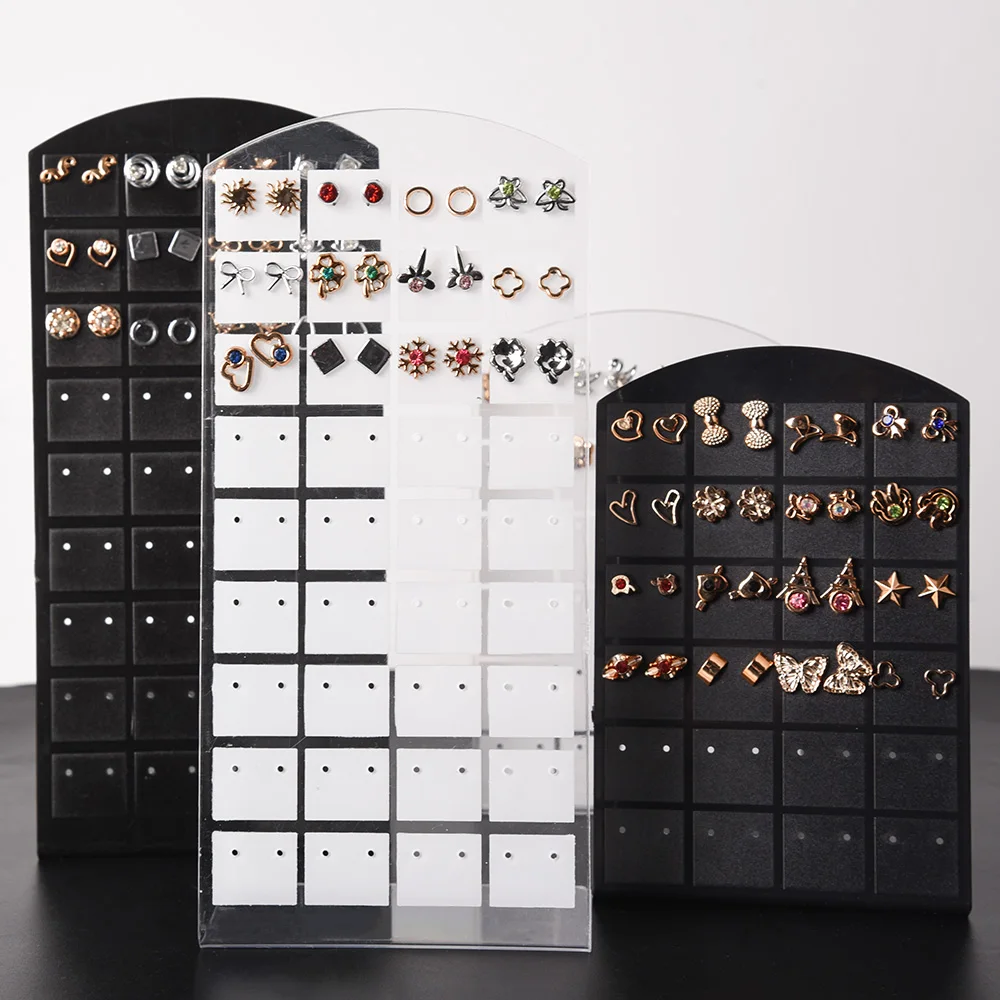 Présentoir Portable pour bijoux, 48/72 trous, présentoir pour boucles d'oreilles, colliers, organisateur de mode, boîte de rangement