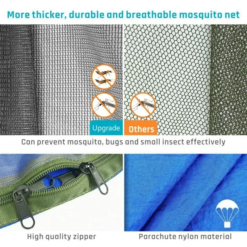 Pop-Up Portable Camping Hammock with Mosquito Net and Sun Shelter,Parachute Swing Hammocks Rain Fly Hammock Canopy Camping Stuff 3