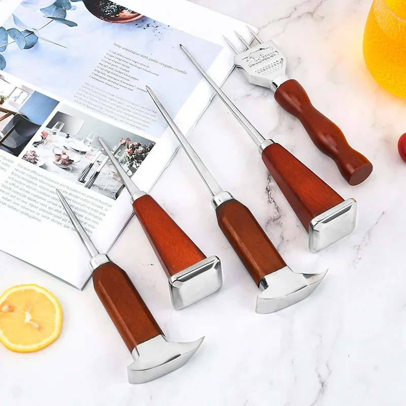 Ice Pick-Stainless Steel Ice Crusher with Wood Handle, Japanese Style Chipper Ideal for Bars and Home