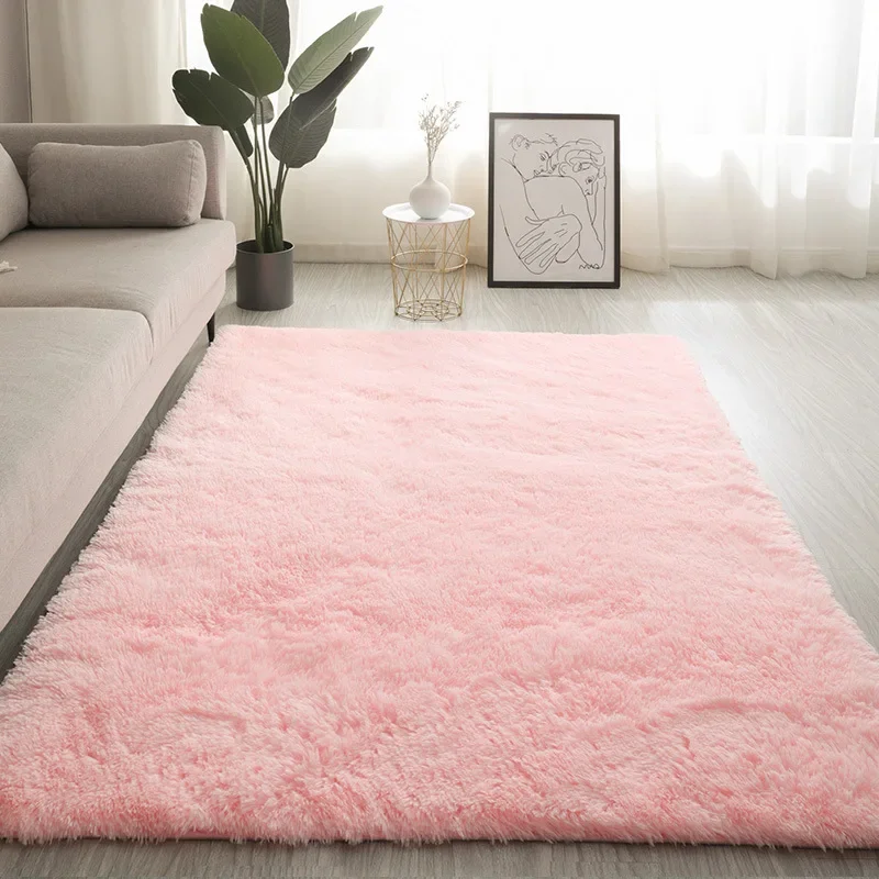 Carpet bedroom full of Nordic ins living room coffee table bed girl room under the bed plush mesh red blanket mat