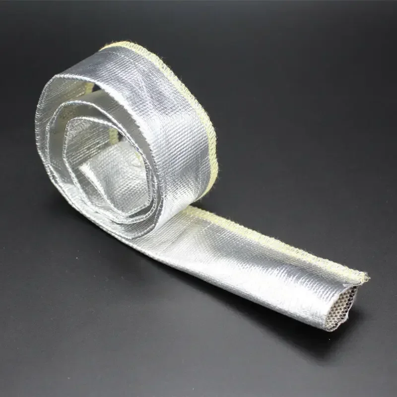 Metal Heat Shield Sleeve Insulated Wire Hose Cover Wrap Tube 12mm Aluminum Interior Accessories Sound Heat Insulation Cotton