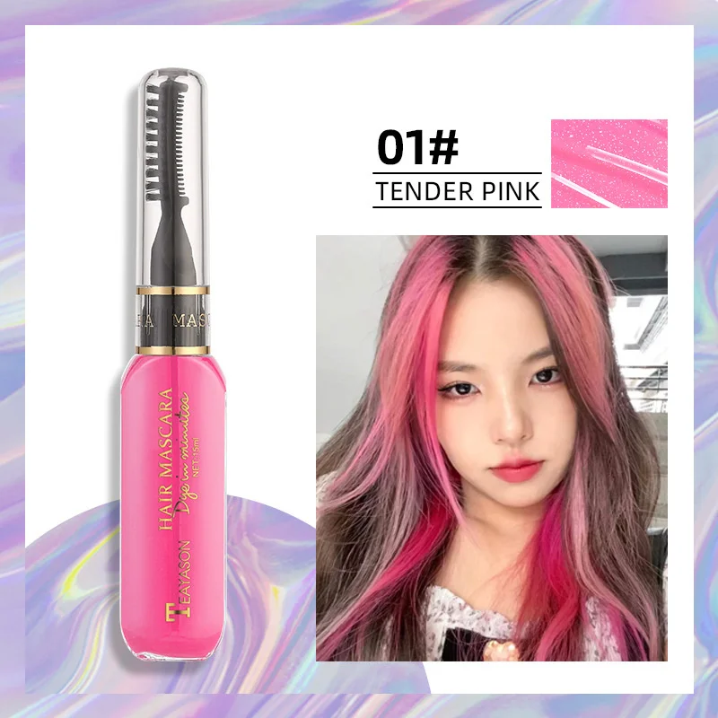 13 Colors One-off Hairs Color Disposable Hair Coloured Mascara Beauty Tool Washable Non-toxic DIY Hair Wax Blue Grey Purple