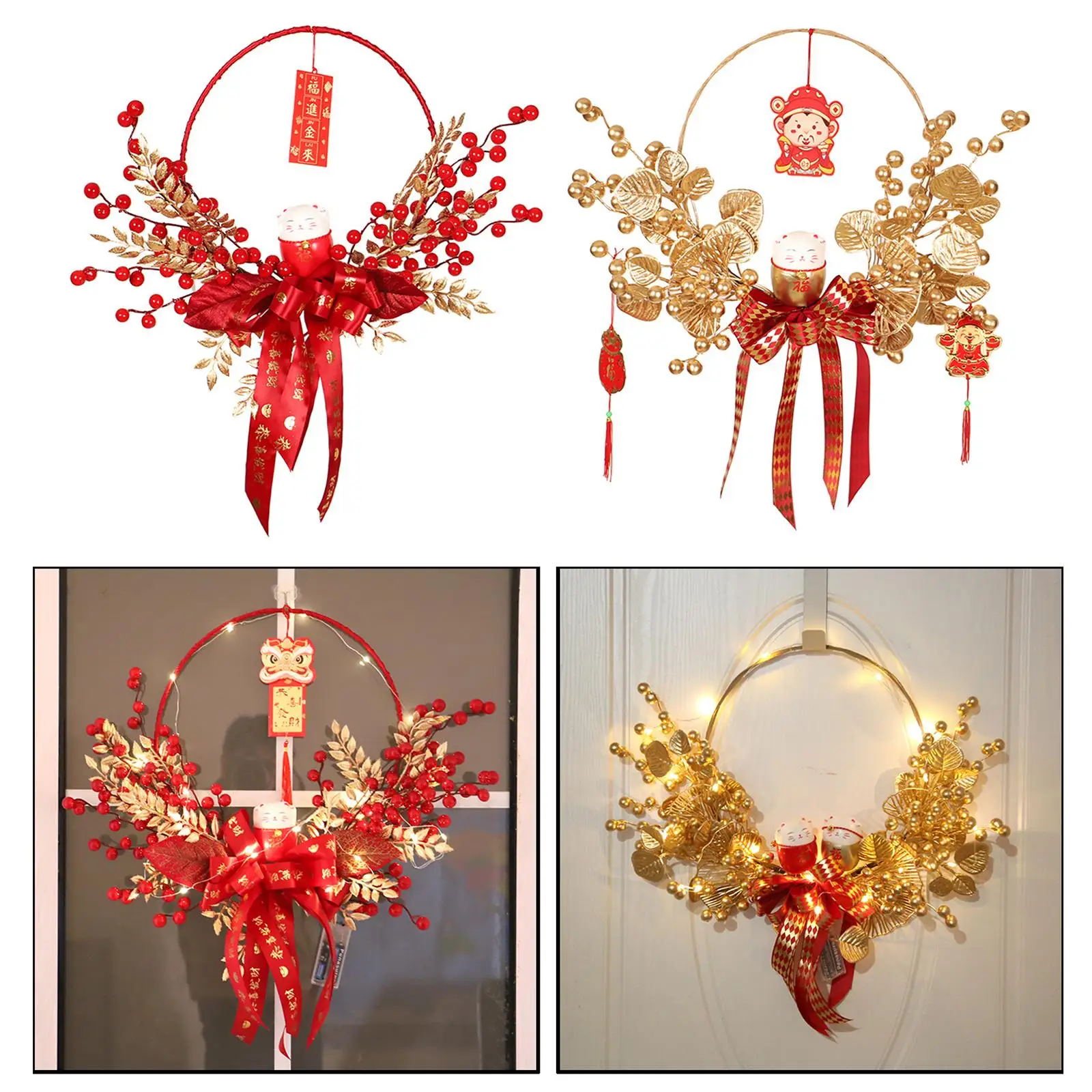 Traditional Chinese New Year Decoration Round Wreath for Decor