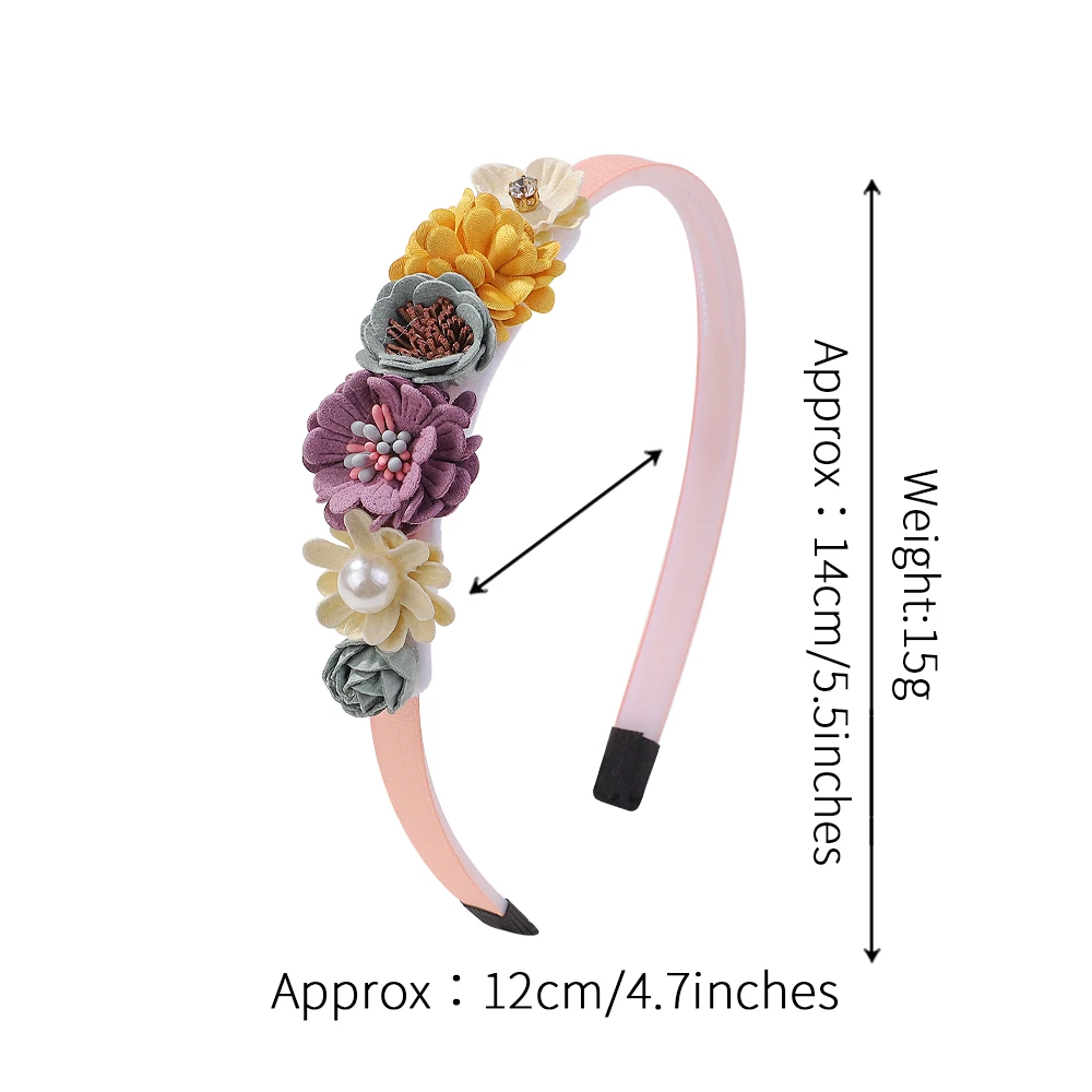 New Handmade Flower Girls Headbands Cute Pearl Feather