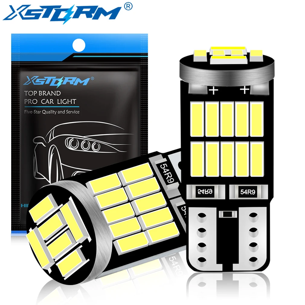 XSTORM 2pcs W5W T10 Led Bulbs Canbus 4014 SMD 6000K 168 194 Led 5W5 Car Interior Dome Reading License Plate Light Signal Lamp