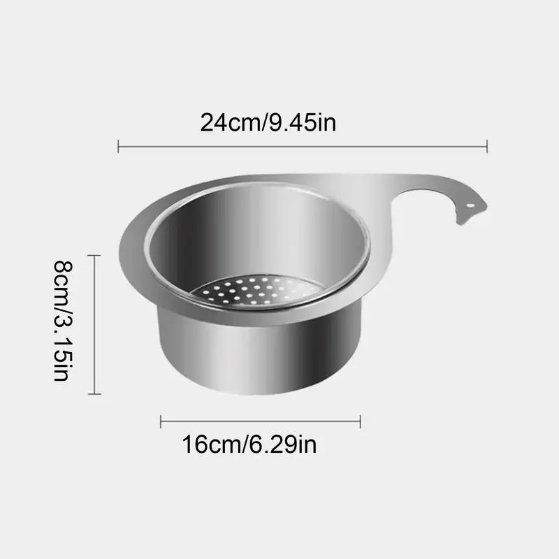 Stainless steel Swan Basket Drain Rack Kitchen Sink Food Drain Basket Waste Storage