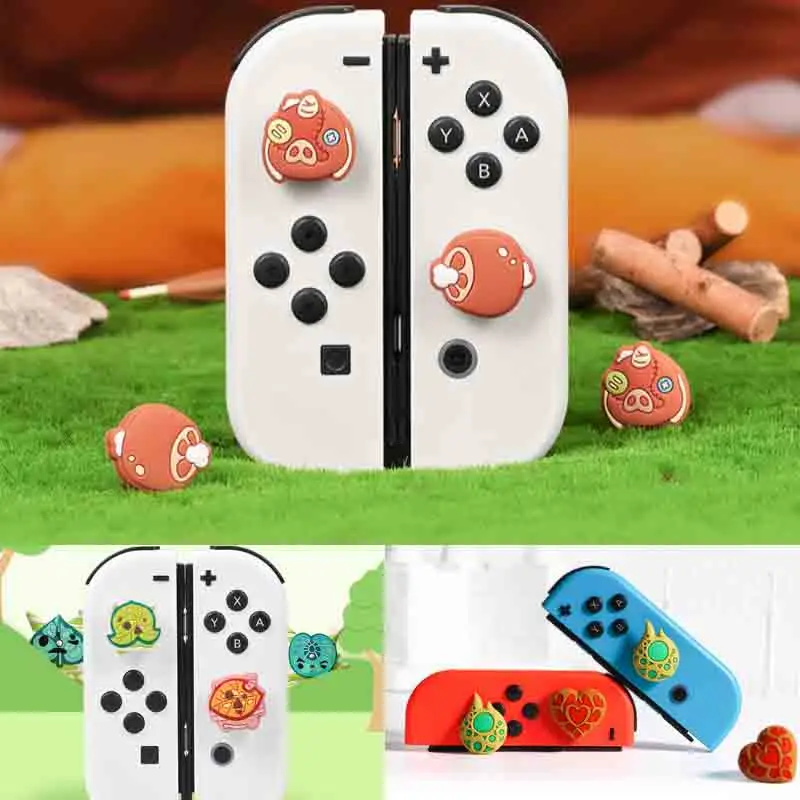 Game Bok Pig Silicone Thumb Stick Grip Cap Joystick Cover Per Switch Ns Oled/Lite Joy-Con Controller Thumbstick Case Protector