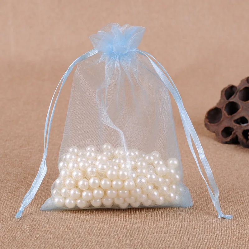 Elegant Chiffon Organza Gift Bags - 50pcs Assorted Sizes for Weddings, Parties, and Festive Occasions