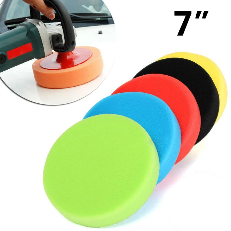 

5 шт. 7 дюймов 180 мм автомобильные круглые плоские полировальные диски для полировки пены шлифовальные диски абразивная накладка полировщик для вращающихся инструментов