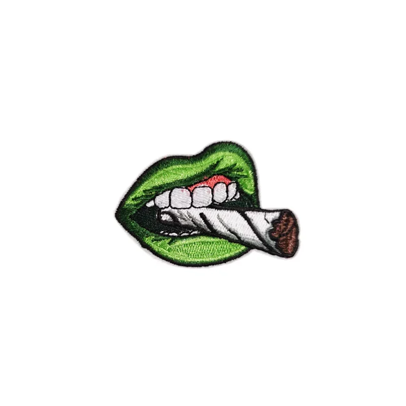 Green Leaf Embroidered Badge Unicorn Dreamcatcher Creative Cloth Appliques Smoking Zone Sign Happy 420 Iron on Patch Made embroidered patches clothing patches
