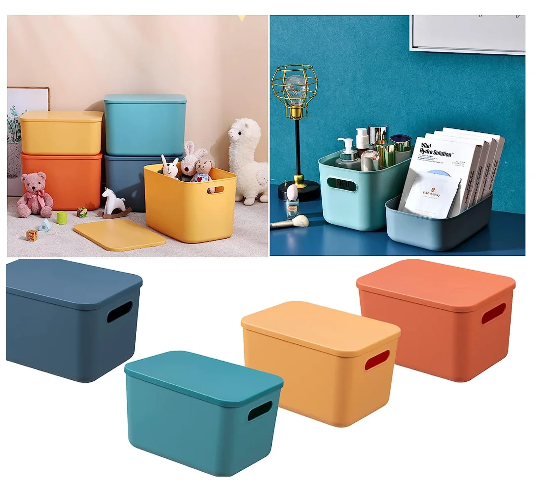  HapiLeap Plastic Storage Bins, Multiple Colour