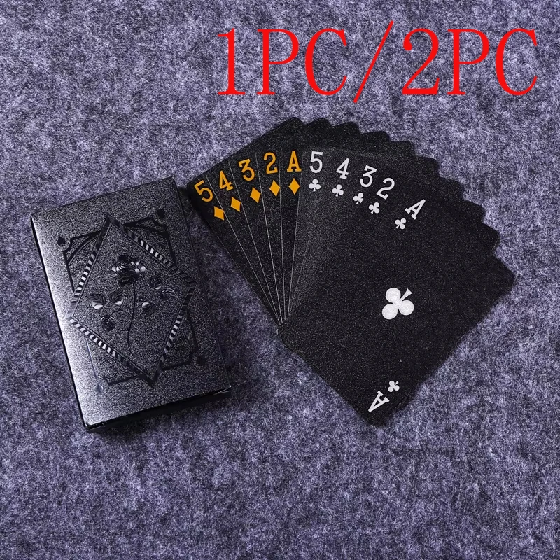 1/2PCSColorRoseBlackGoldWaterproofPlayingCardGameSetPokerMagicDmagicSuitBoardGameGiftCollection-AliExpress26
