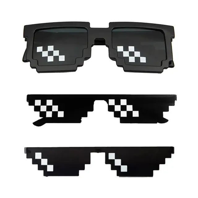 10 Occhiali Da Sole Thug Life Pixelati - Occhiali Mlg 8Bit Per Feste E Costumi (Unisex Adulti) - Foto 4