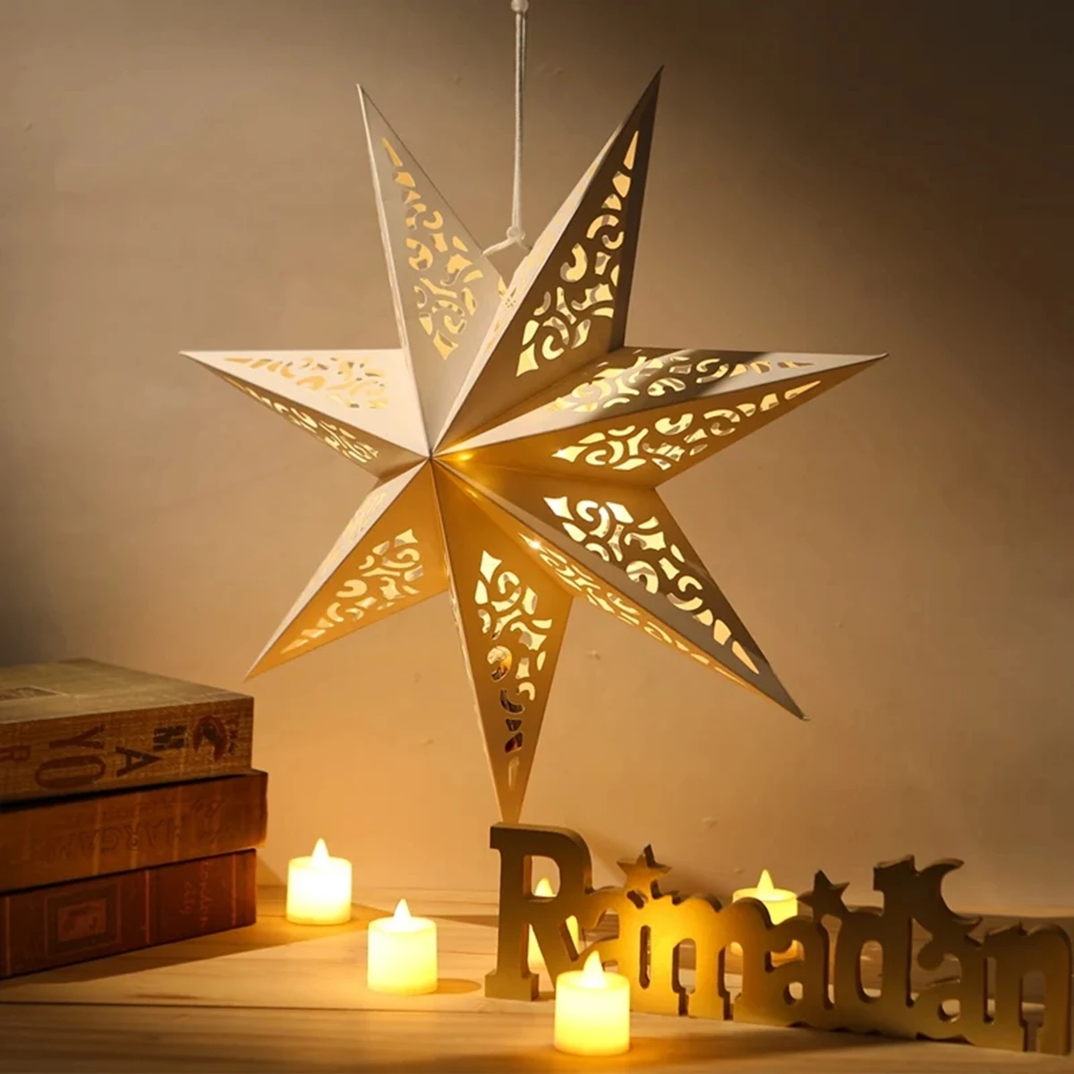 Vicloon 5 Pezzi Stelle di Carta da Appendere, 50cm Decorazione Stella di Carta 9 Punte, 5D Addobbi Natalizi Stella per Decorazione Finestra, Natale Vicloon 5 Pezzi Stelle di Carta da Appendere, 50cm Decorazione Stella di Carta 9 Punte, 5D Addobbi Natalizi Stella per Decorazione Finestra, Natale