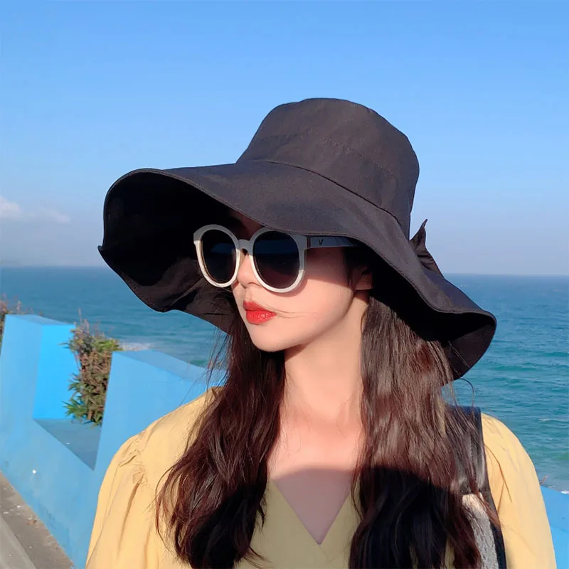 모자 편안한 면 여성용 사계절 차양 우산 야외 큰 챙 버킷 베이신 모자 파나마 ..