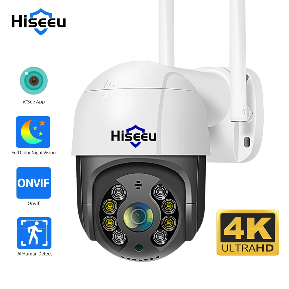 Hiseeu 4K 8MP PTZ IP Camera Outdoor Speed Dome 5MP 1536P 1080P ONVIF 5X Digital Zoom WIFI Video CCTV Surveillance Cameras iCsee