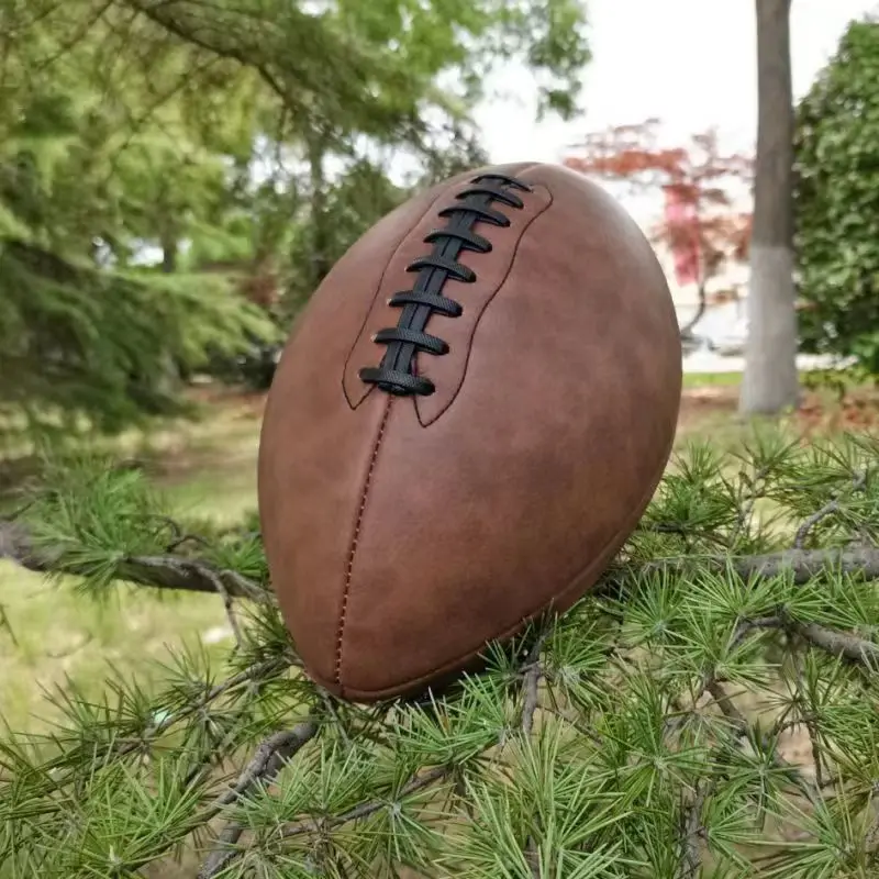 Size 9 Rugby Ball PU Comfortable Grip Vintage Design Durable Sports Football For Man Training Match