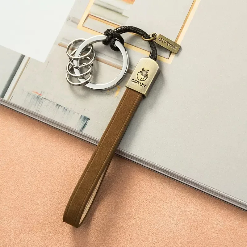 Cowhide-hand-rope-keychain-Simple-delicate-car-chain-men-s-and-women-s ...