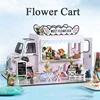 DIY Wooden Miniature Model Kit Flower Cart Casa Doll Houses 3D Puzzle Dollhouse With Furniture LED Lights for Friends Gifts 2