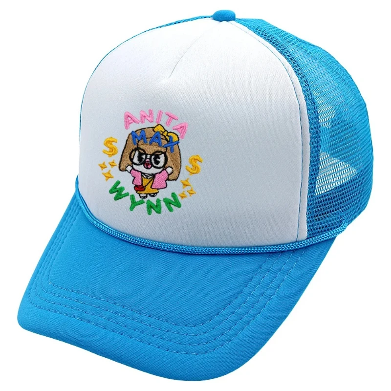 Foam Trucker Baseball Cap Mesh Snapback Cartoon Embroidered Summer Sun Hat