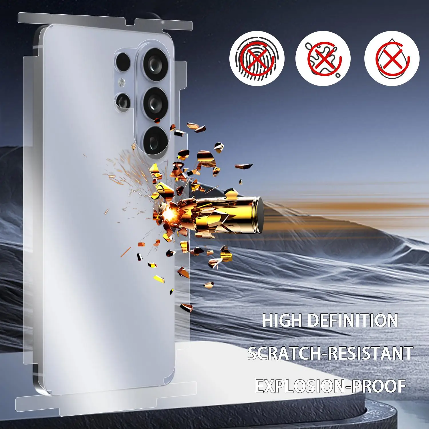 Full Coverage Hydrogel Back Screen Protector with Side Frame Stickers