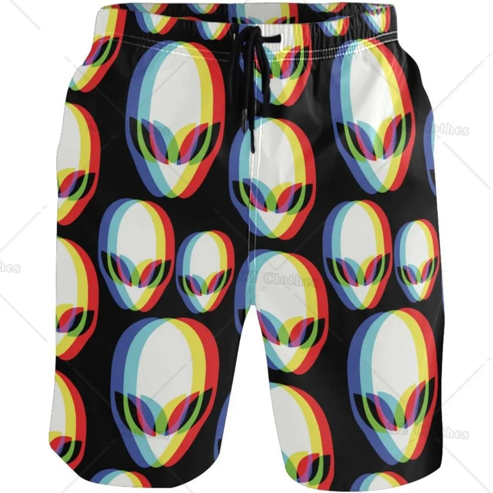 

Alien Print Men's Novelty Beach Board Shorts Swim Trunks Quick Dry Swim Shorts with Mesh Lining and Pocket for Holiday Party