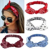 Bandeau Élastique à Nœud Croisé Imprimé Doux et Solide, Vintage pour Femme, Turban, Bandana de Style Boho, Accessoires de Cheveux pour Fille, Nouvelle Collection 1