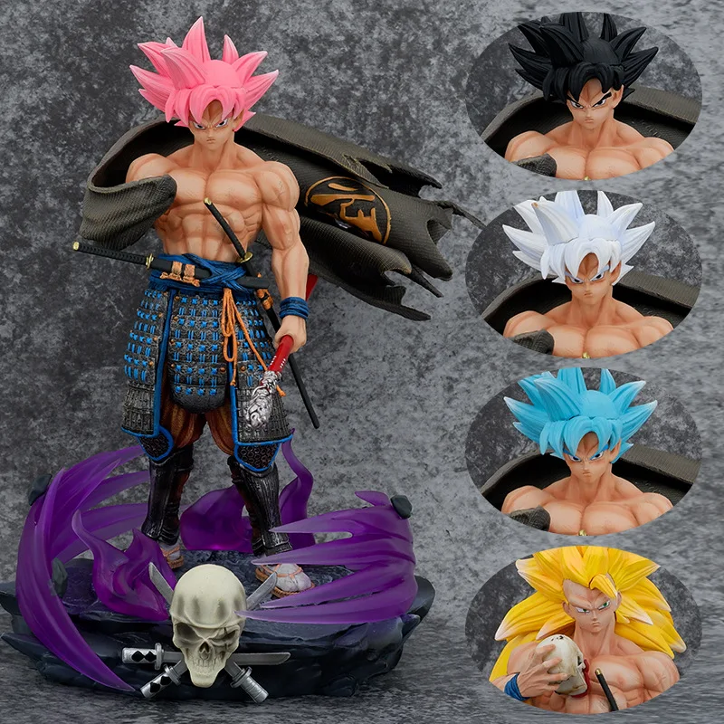 

Anime Dragon Ball Son Goku Generals Action Figure Toys 36cm Statue Model Doll Collectible Ornament Gifts With 3 Head Sculpts
