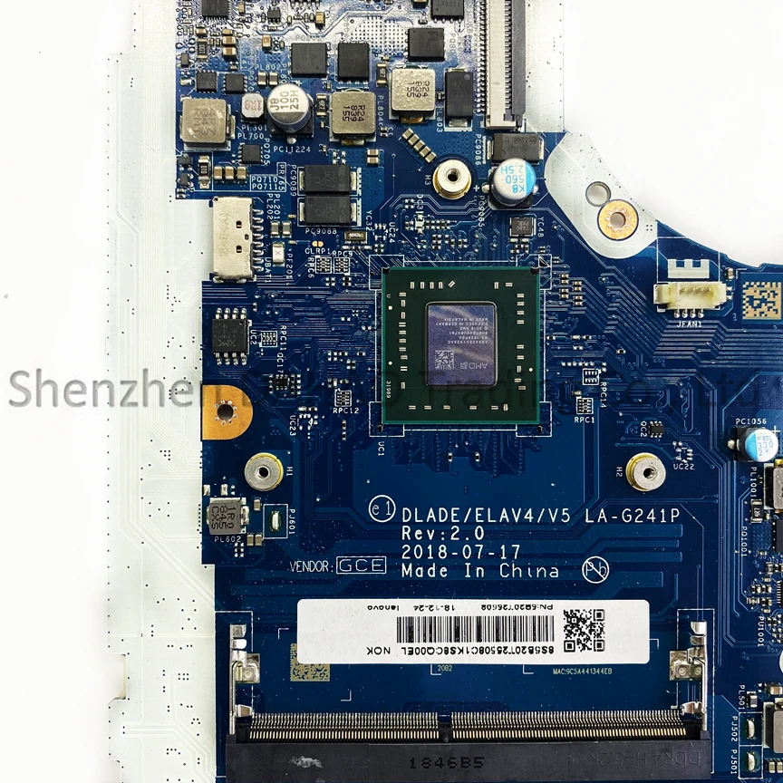 Laptop Motherboard para Lenovo Ideapad 100 Original Dlade La-g241p Amd a4 A6-9225 A9-9425 Cpu Ddr4 13015ast V145-15ast 100 Novo - Imagem 3