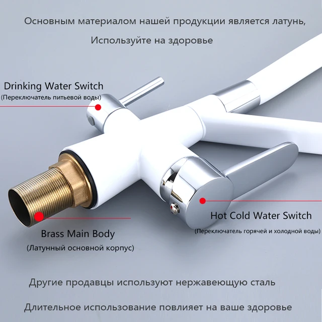 OXG สีดํา/สีขาวทองเหลือง Gourmet ก๊อกน้ําห้องครัวกรองก๊อกน้ําห้องครัวร้อนเย็น Mixer Crane ดึงลงสไตล์, ก๊อกน้ําอ่างล้างจาน 4