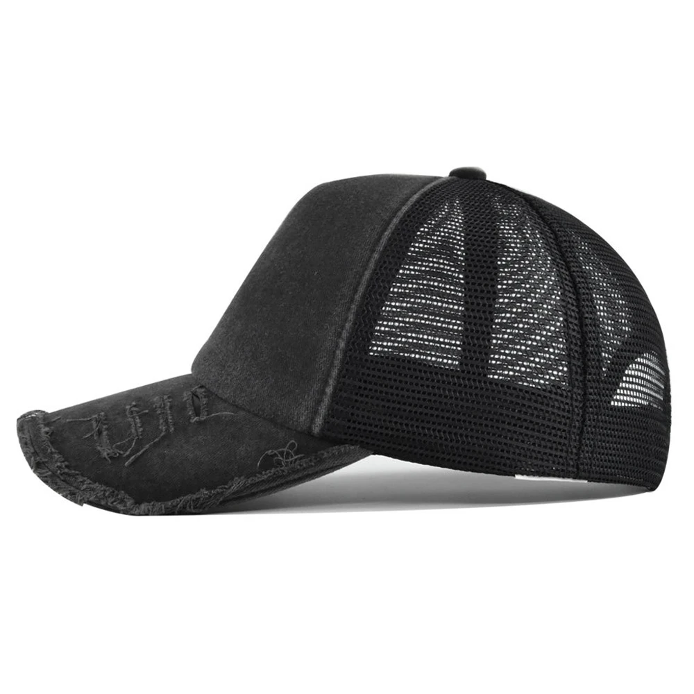 FS Summer Unisex 5 Panel Trucker Hats Fashion Solid Color Worn Design Mesh  Hat For Women Brown Breathbale Men Baseball Cap Bone - AliExpress