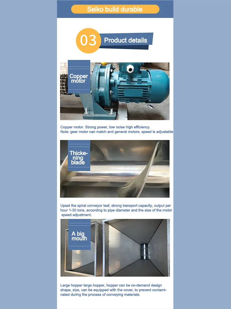 750W MultiFunction Transporting Machine 304 Stainless Steel Parallel Screw Feede