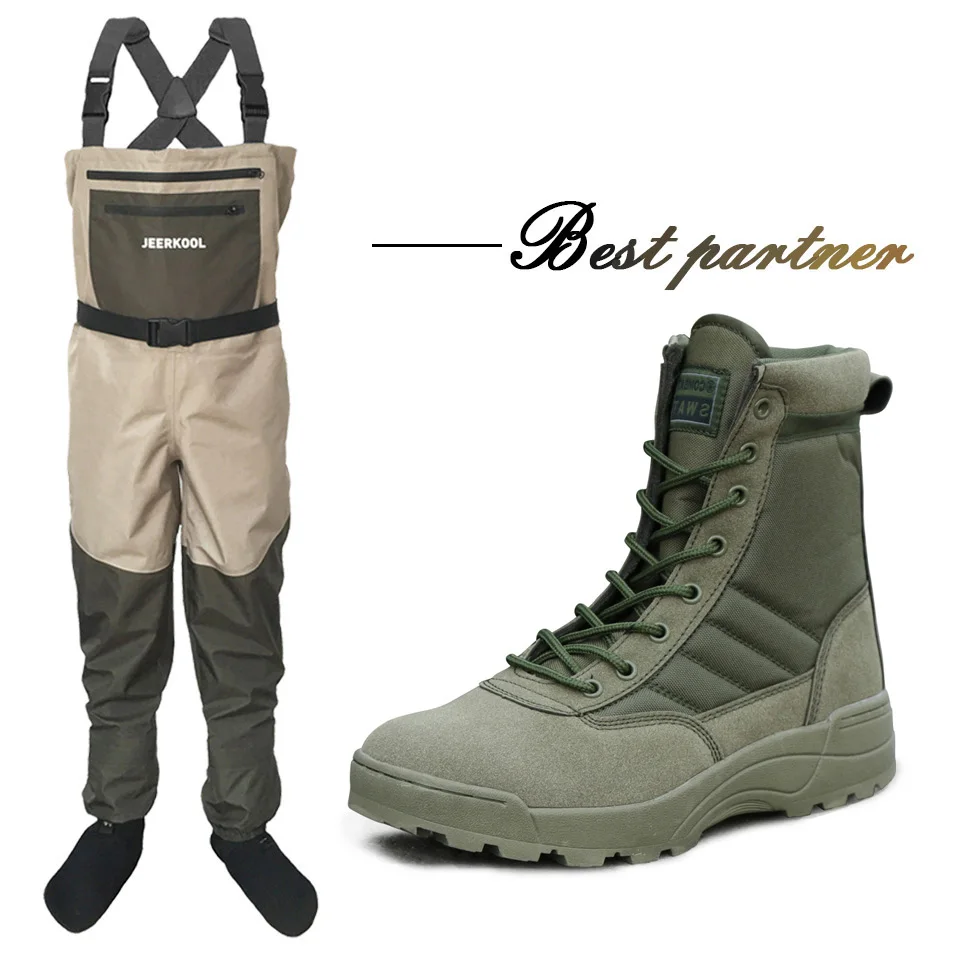 Fly Fishing Waders & Wading Shoes Rubber Sole Fish Pants Aqua Sneakers Clothing Set Rock Sports Boots Hunting No-slip JEERKOOL