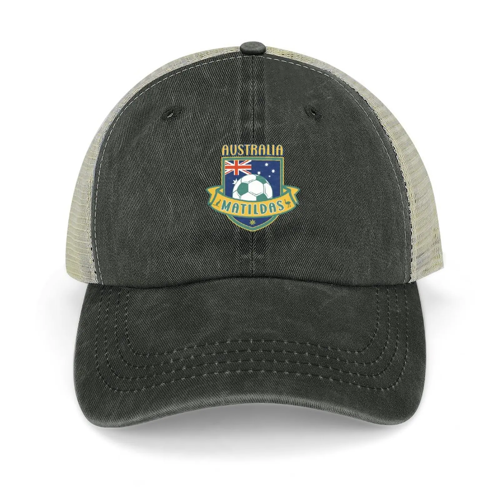 Cappello Da Cowboy Con Stemma Da Calcio Da Donna Australiano (Matildas) Cappello A Scatto Nuovo In Cappello Da Donna