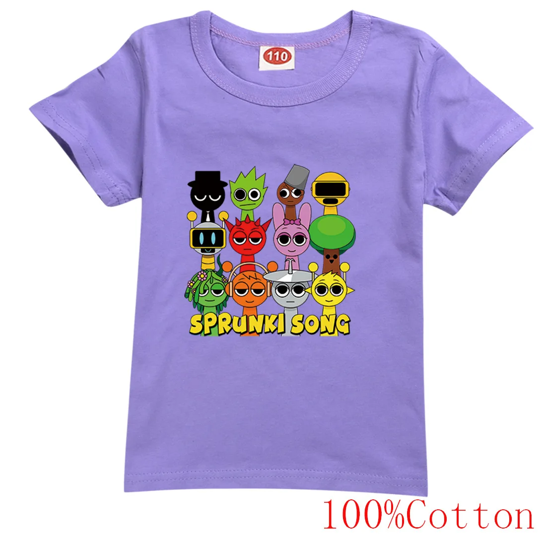 Spunki Song music Incredibox Children's Short Sleeve T-Shirt Horror Game Tops Cartoon Clothes Tees for Girls and Boys 4