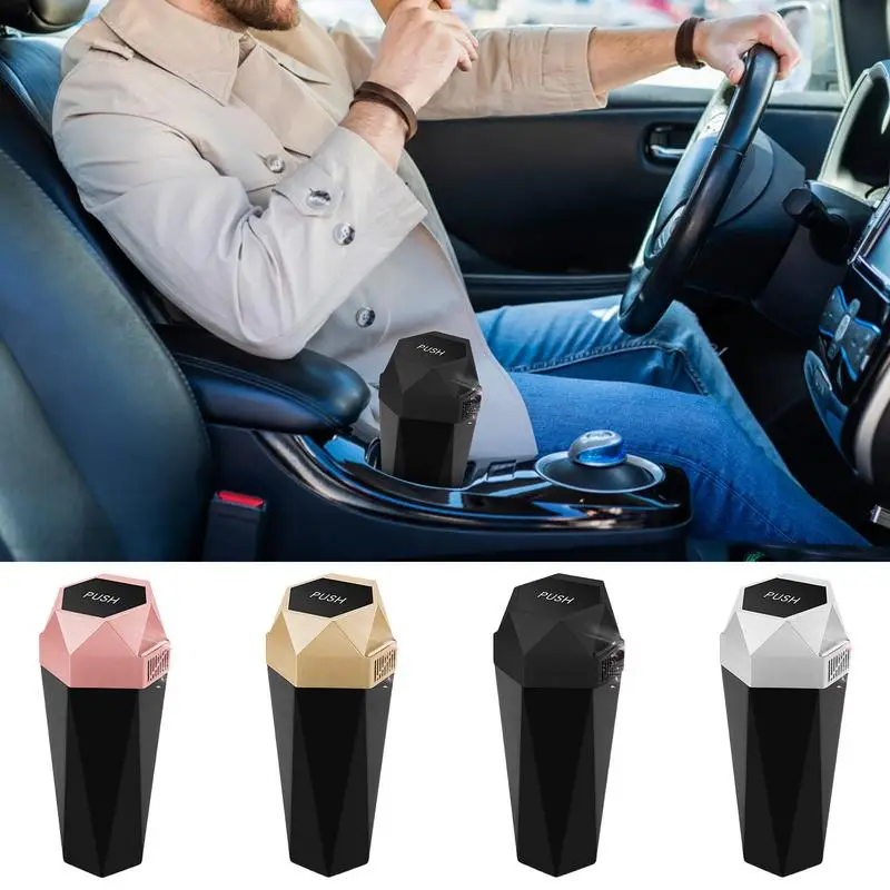 

Car Trash Can automobile Air Freshener Aromatherapy auto Trash bin Aromatherapy Diffuser Press Trash Can Cup Holder for Car Home